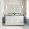 James Martin Vanities Chicago 60in Double Vanity, Glossy White w/ 3 CM Arctic Fall Top 305-V60D-GW-3AF